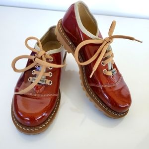 Michel Jordi Ethno Red Patent Hiking boots Size 36